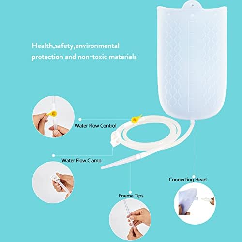 Top view of the wide opening silicone enema bag showing the easy-to-clean design.