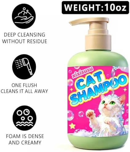 Back label view of Xixisusu moisturizing pet shampoo showing usage directions.