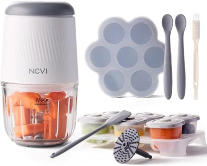 NCVI infant food maker blender machine close up highlighting the eight stainless steel blade system