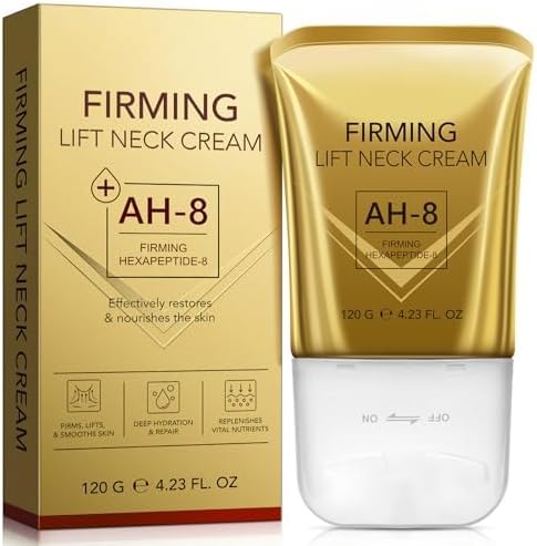 Liefiet AH-8 Firming Neck Cream front view showing the premium gold-toned squeeze tube packaging.
