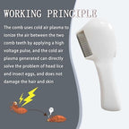 Side view of V-Comb electrical head lice remover showing ergonomic handle and power cord