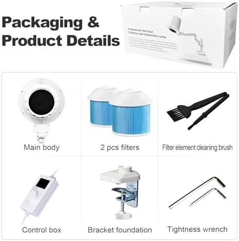 ATNailspro pedicure dust collector showing table mounting mechanism