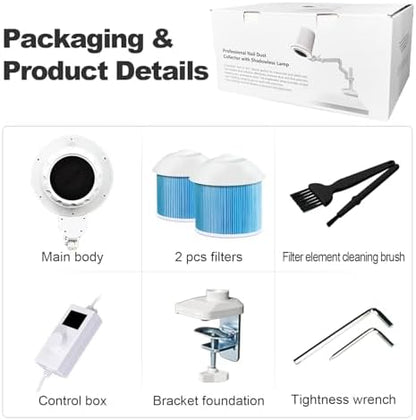 ATNailspro pedicure dust collector showing table mounting mechanism