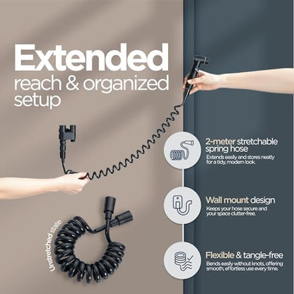 Aqua Earth bathroom bidet kit including hose and mount