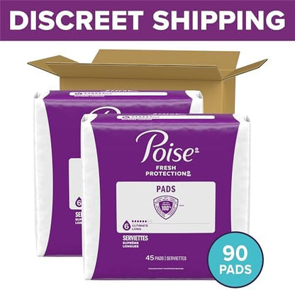 Poise 6 drop ultimate absorbency long length pad side profile illustration