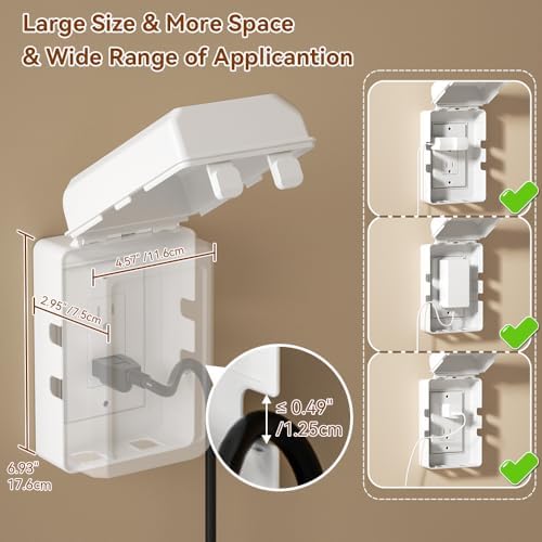 Eudemon outlet cover showing large plug interior space