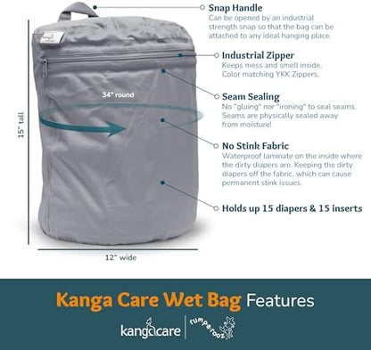 Kanga Care wet bag half-moon 3D shape standing upright