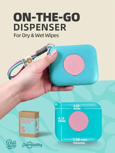 Portable Eraecho wipes case attached to a stroller handle