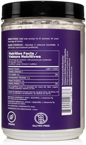 Close up view of premium L-Glutamine powder texture