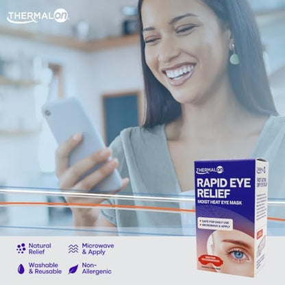 Reusable and washable blue eye therapy mask for itchy eyes.