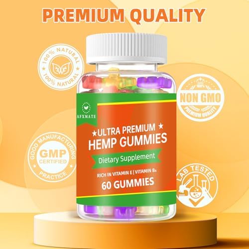 Afxmate omega rich hemp extract gummies supplement facts panel