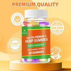 Afxmate omega rich hemp extract gummies supplement facts panel