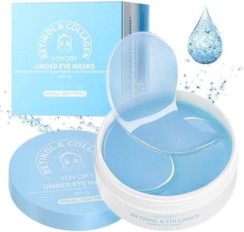 YOYORY blue hydrogel eye masks container with sixty pieces for dark circles treatment
