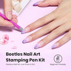 Beetles nail art stamp pen kit featuring flower and butterfly designs