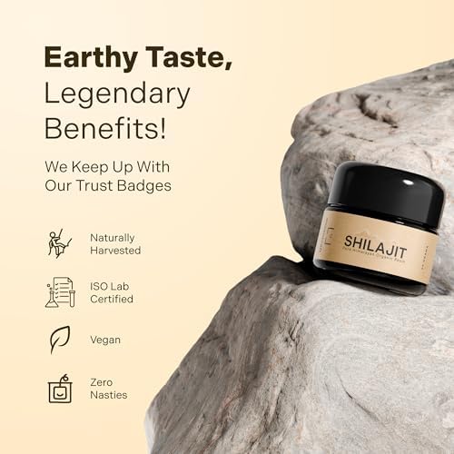Essencraft Himalayan shilajit resin supplement fact label and purity test information.