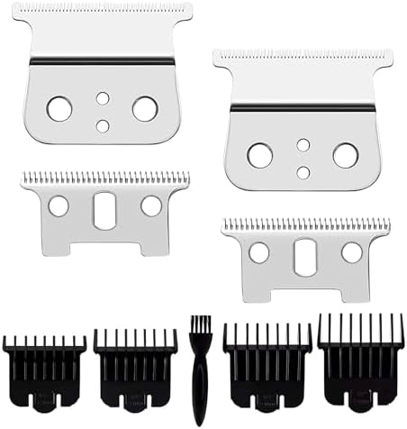 Two piece silver steel blade set for Andis GTX trimmer