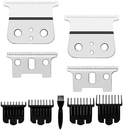 Two piece silver steel blade set for Andis GTX trimmer