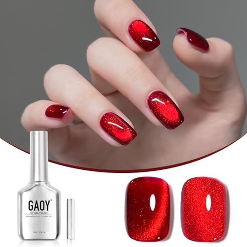 Gaoy Red Cat Eye Gel Nail Polish bottle front view