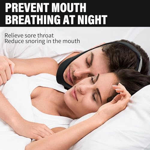 Lqucwepp anti snore strap with hook and loop fasteners