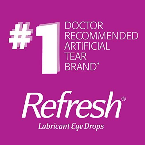 Top view of Refresh Liquigel lubricant eye gel bottles showing sterile dropper tips.