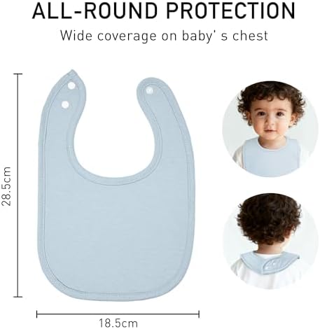 Premium packaging of the imported ten piece organic cotton baby bib set.