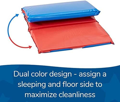 Top view of Children's Factory rest mat showing welded seams