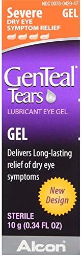 Microwaveable gel bead eye mask with blue washable cover for dry eyes.
