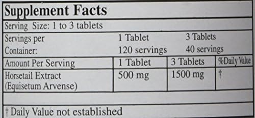 Alta Health herbal organic silica tablets showing supplement facts and clean ingredient list