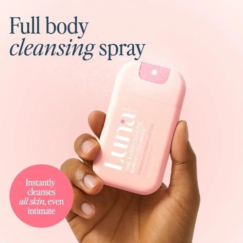 Luna Daily Everywhere Spray-To-Wipe travel size bottle for women.