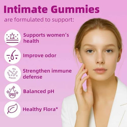 Slippery elm and probiotic blend gummies for women intimate pH balance