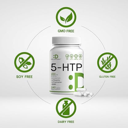 USA imported Deal Supplement 5-HTP bottle showing 120 servings count.