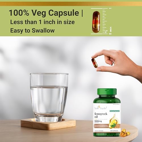 Voll Sante Fenugreek Seed Oil 120 count packaging showing premium natural digestive support capsules