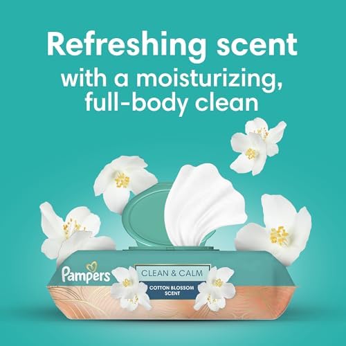 USA imported Pampers Cotton Blossom scented baby wipes pack for sensitive skin packaging details