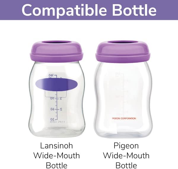 Demonstration of the Maymom cap assembled onto a wide mouth baby bottle