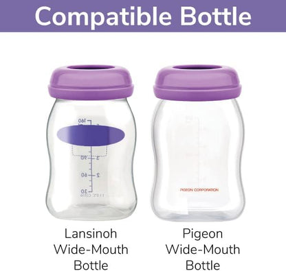 Demonstration of the Maymom cap assembled onto a wide mouth baby bottle