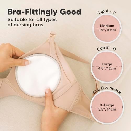 Washable breastfeeding pads inside a laundry wash bag