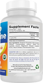 Best Naturals L-Lysine full supplement container lifestyle arrangement