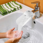 Grey child proof water tap accessory highlighting the flexible chemical free silicone opening