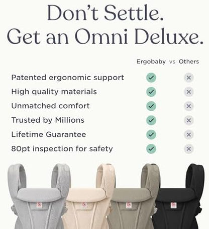 Ergobaby Omni Deluxe baby carrier with sun hood and storage