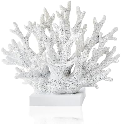 Ottalent faux marine coral statue displayed on a modern living room shelf