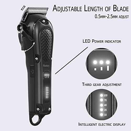 Haokry imported professional clippers connected to its universal charging cable in corded operation mode.