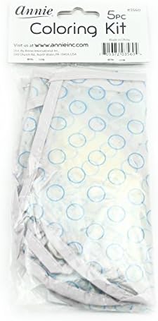 Contents of the 5 piece Annie hair dyeing kit including gloves and hook