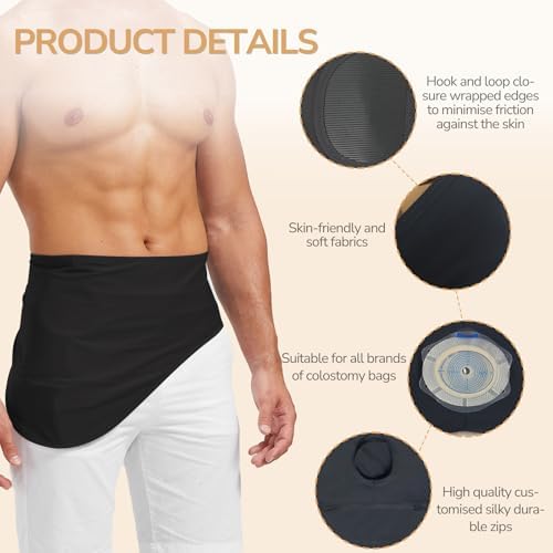 Close up of the hidden bottom zipper on the medium stoma pouch cover.
