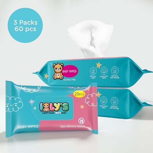 Compact travel size package of Ioly's fragrance free diaper wipes