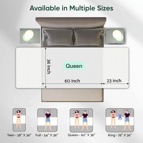 Soloshine queen size bed pad being used as an absorbent mattress cover