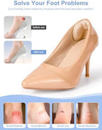 Beige and black non slip heel grips for loose shoes.