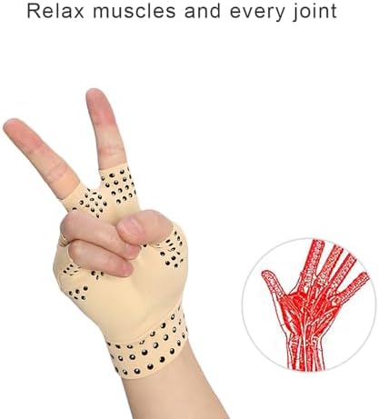 Anti edema magnetic therapy gloves for arthritis joint support close up
