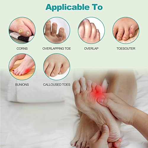 Side view of skin-colored silicone toe straightener being worn with athletic socks.