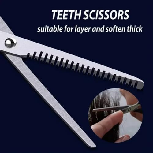 Stainless steel hairdressing shears toolset showcase showing sharp blades and comfortable black handles