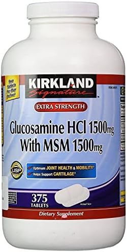Kirkland Signature Extra Strength Glucosamine Hci 1500Mg, With Msm 1500 Mg, Pack of 375-Count Tablets - Image 2